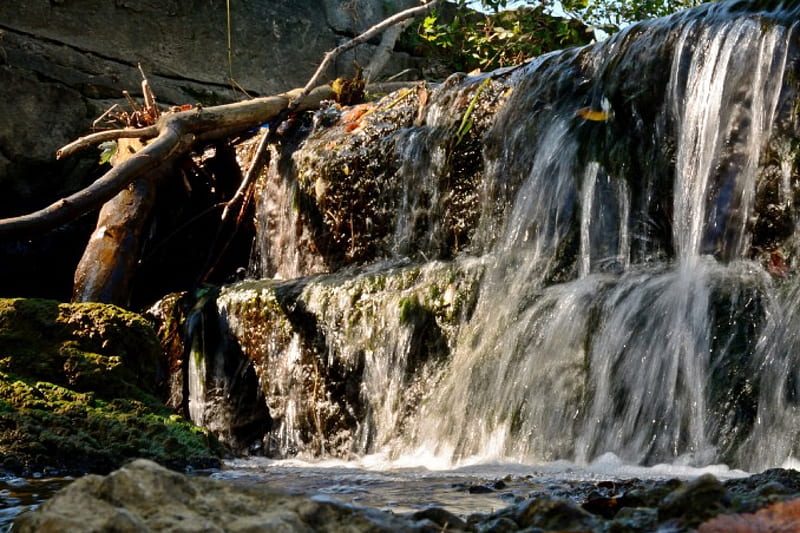 soothing little falls, little falls, water stream, water flow, HD wallpaper