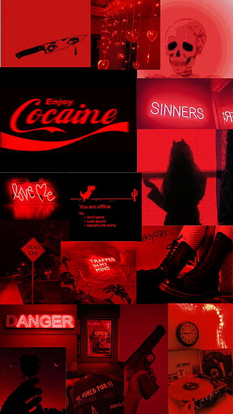 Grunge, grunge aesthetic, red, black, dark red, black and red, HD phone ...