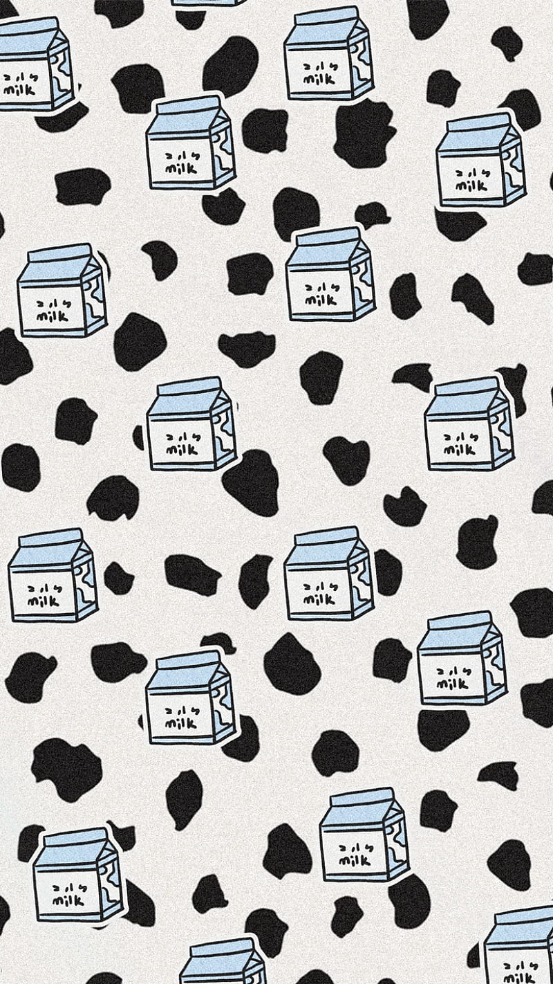 Whole milk , aesthetic, animal, heart, love, pattern, print, HD phone wallpaper