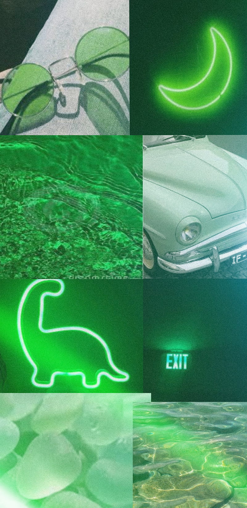 Green Aesthetic , dinosaur, green aesthetic, greenaesthetic, greenwater, moon, sunglasses, water, HD phone wallpaper