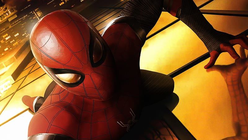 Spiderman On The Wall, spiderman, superheroes, artwork, digital-art, art, HD wallpaper