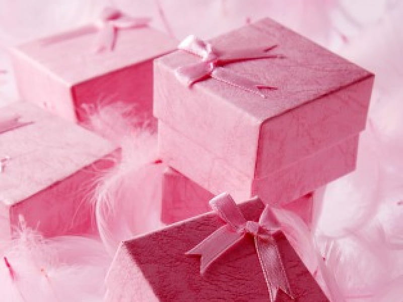 For You..., pink ribbons, presents, gift boxes, HD wallpaper | Peakpx