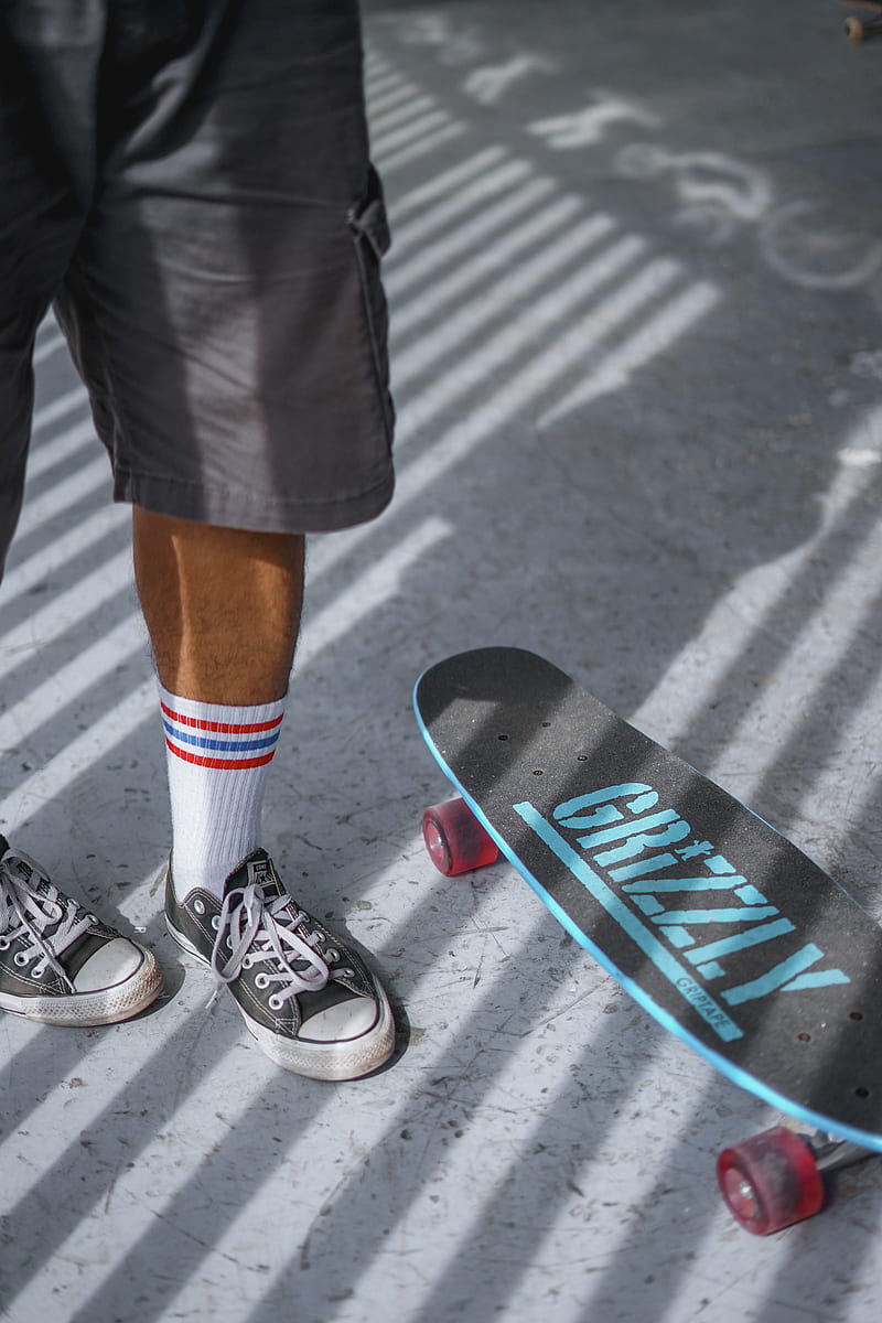 skateboard, skate, skater, legs, sneakers, style, HD phone wallpaper