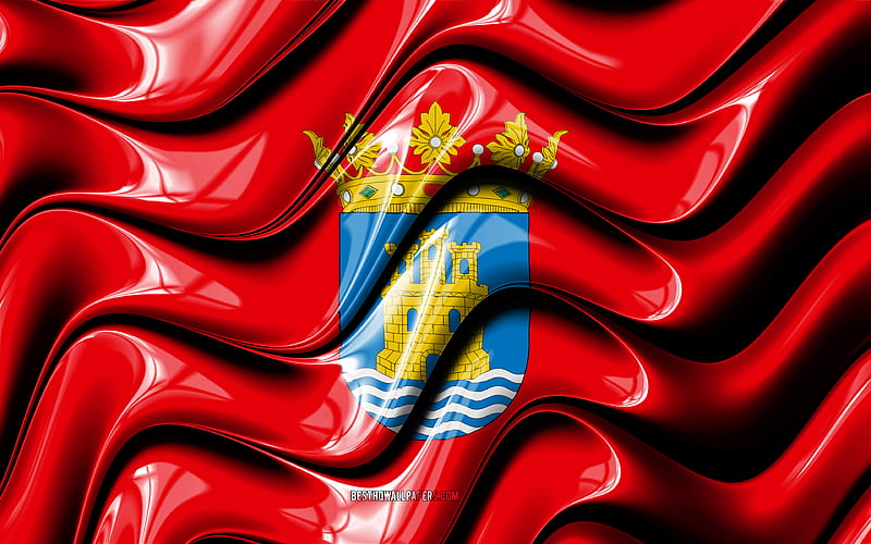 Alcala de Henares Flag Cities of Spain, Europe, Flag of Alcala de Henares, 3D art, Alcala de Henares, Spanish cities, Alcala de Henares 3D flag, Spain, HD wallpaper
