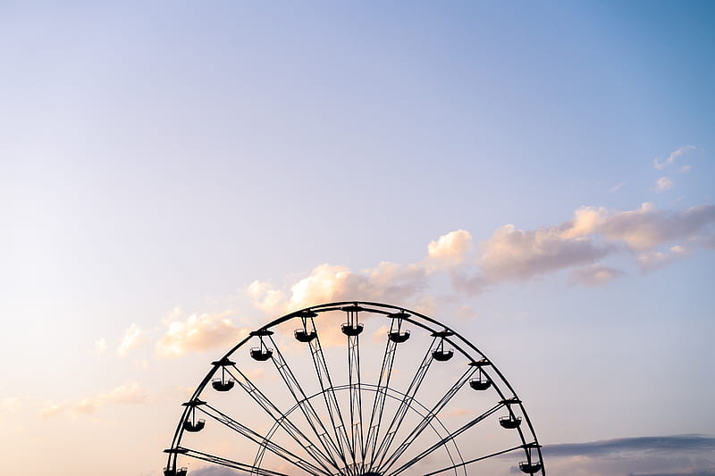 ferris wheel, sky, clouds, HD wallpaper