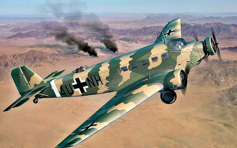 Junkers Ju-52, German military transport aircraft, Luftwaffe, World War II, Military aircraft, Junkers, HD wallpaper