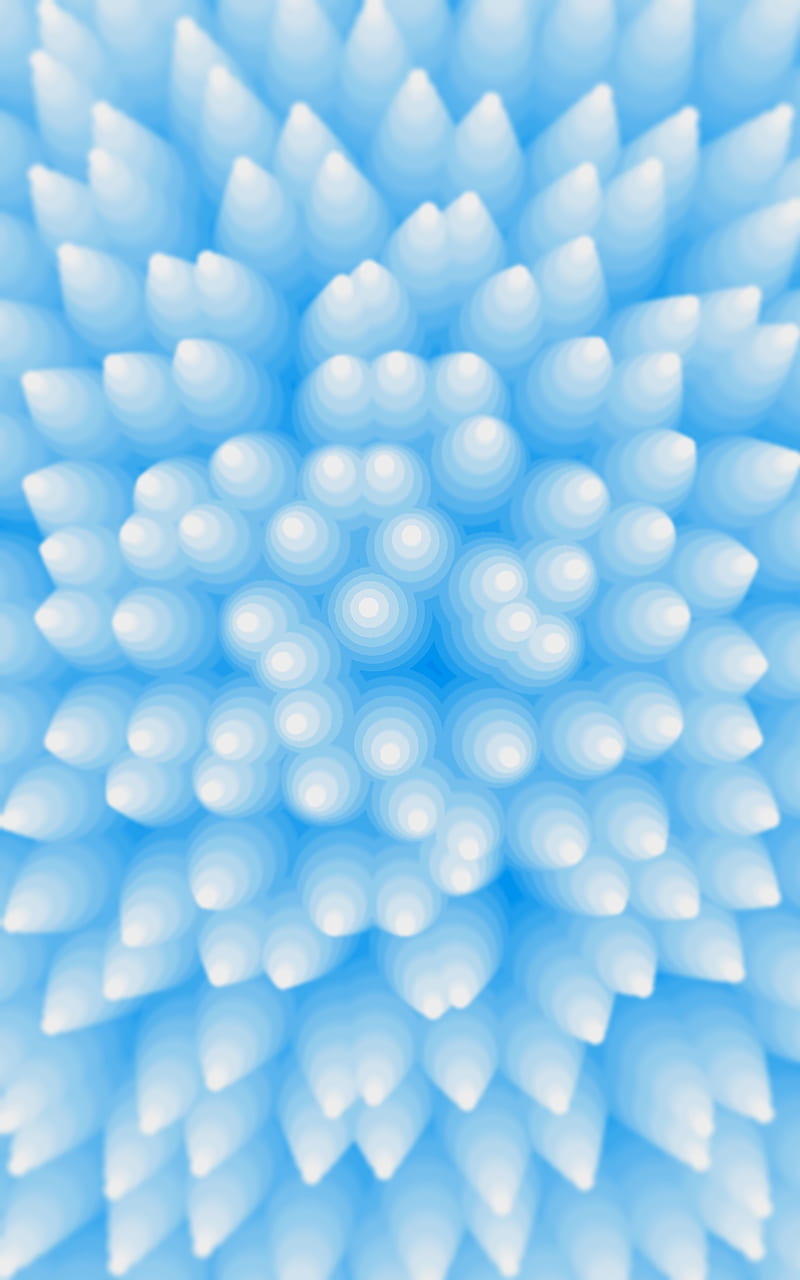 Poke, blue, white, 3d, pattern, abstract, molecule, drops, flowers, geometric, lotus, HD phone wallpaper