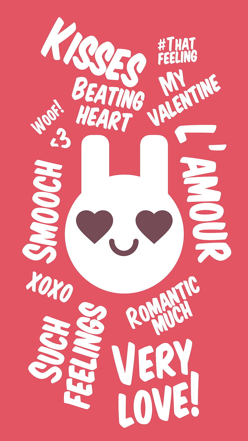 Very Love, amore, lamour, valentine, valentines, bunny, corazones, smooch, xoxo, romance, HD phone wallpaper