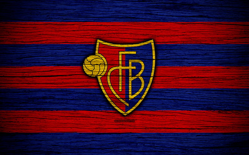 Basel wooden texture, Switzerland Super League, soccer, football, emblem, FC Basel, Switzerland, logo, Basel FC, HD wallpaper