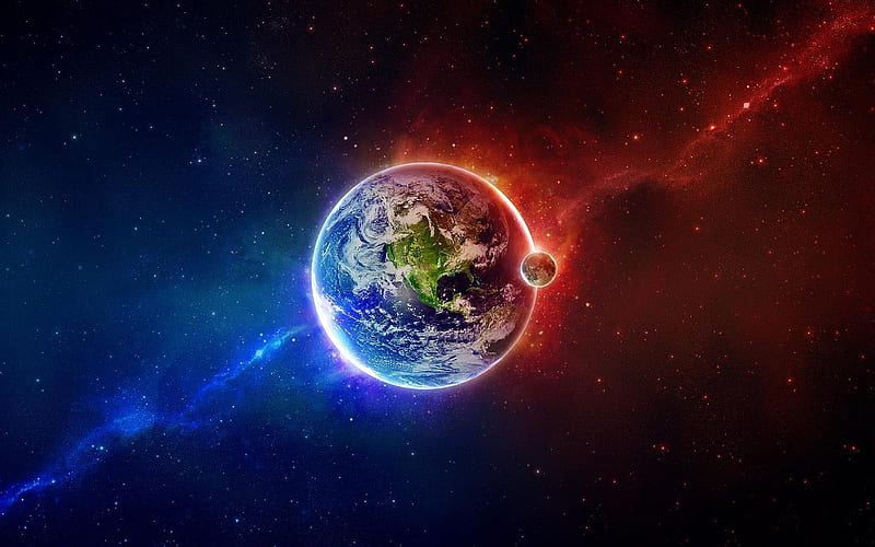 Peace and War on Earth, guerra, Earth, planet, space, peace, HD wallpaper
