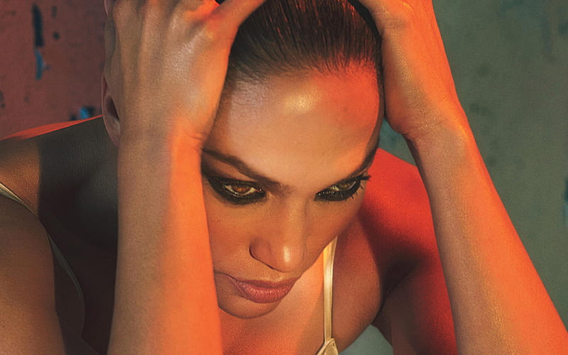 Jennifer Lopez, American singer make-up, hoot, portrait, JLo, Versace, HD wallpaper