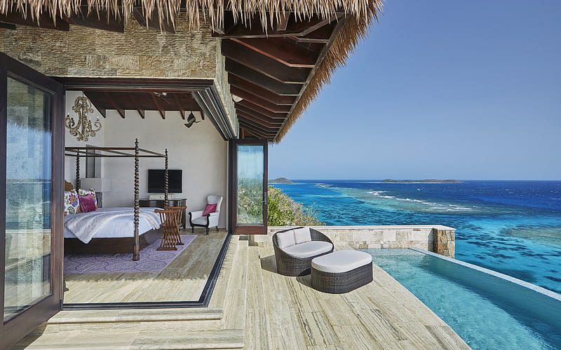 British Virgin Islands, tropical islands, Caribbean Sea, hotels, coast, resort, HD wallpaper