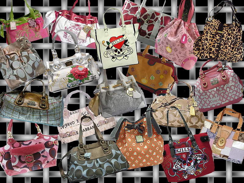 Handbag Addiction, handbags, designer, woman, fashion, HD wallpaper