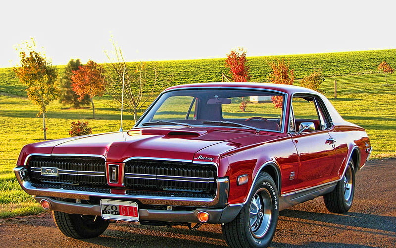 Mercury Cougar, R, 1968 cars, retro cars, muscle cars, 1968 Mercury Cougar, american cars, Mercury, HD wallpaper