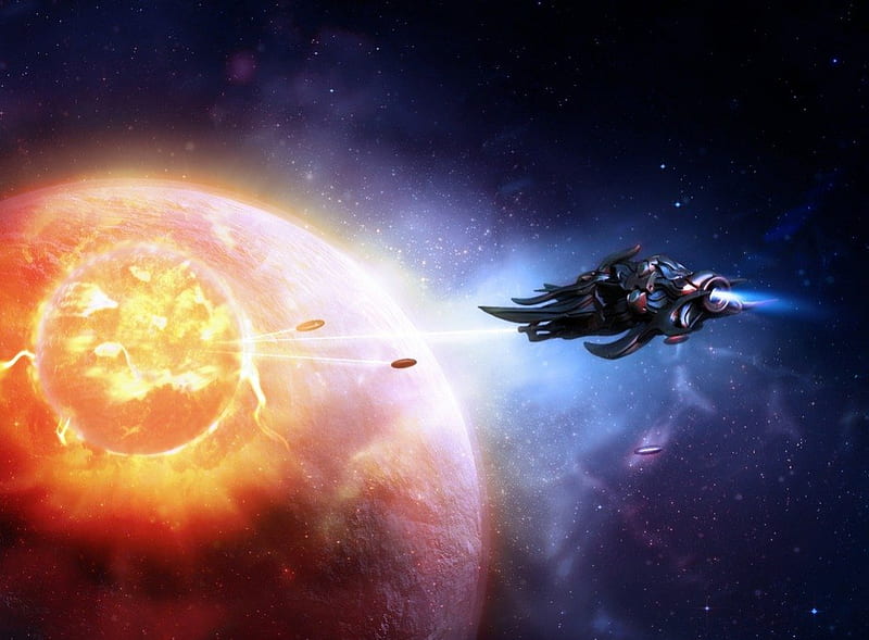 Fantasy space art, missiles, stars, planet, ship, HD wallpaper | Peakpx