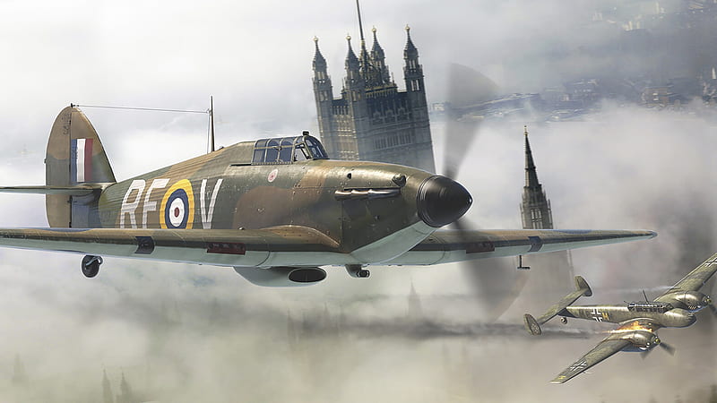 Military Aircraft, Hawker Hurricane, Aircraft, Messerschmitt Bf 110, Warplane, HD wallpaper
