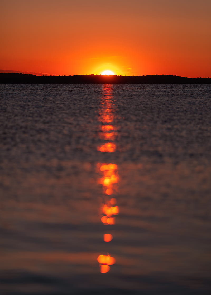 sunset, sun, glare, sea, HD phone wallpaper