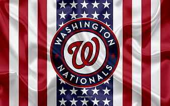 Washington Nationals, American baseball club, American creative flag, red  white flag, HD wallpaper