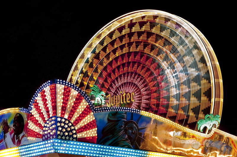 Ferris wheel at the fairground, Entertainment, Fairground, Ferris, Wheel, HD wallpaper