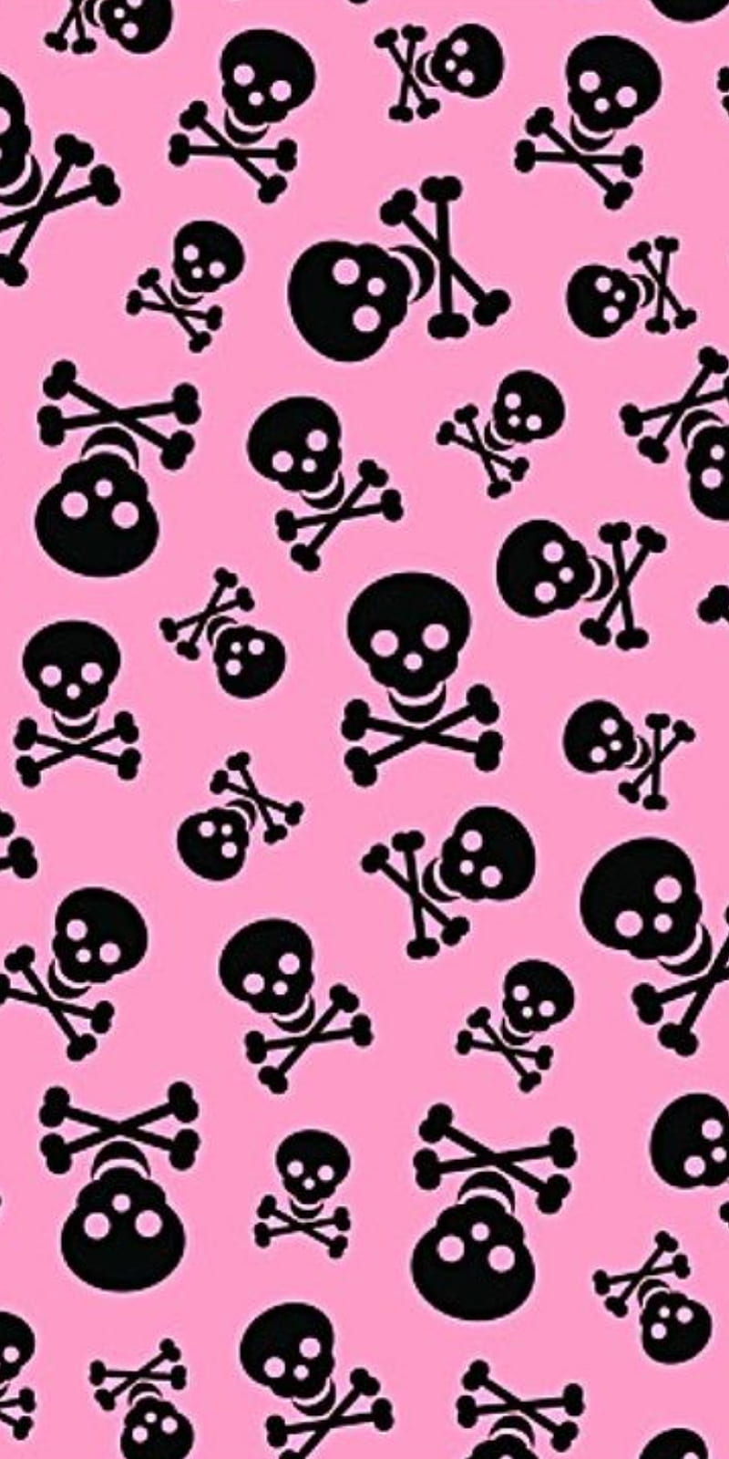 Black skulls, crossbones, halloween, pink, skull, skull n crossbones, HD phone wallpaper