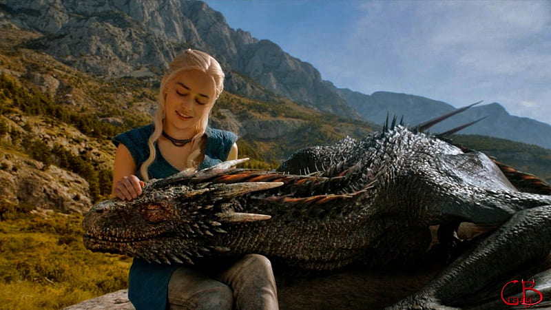 Daenerys Targaryen, Dragon, Amelia Clarke, Got, Game of thrones, Fantasy, HD wallpaper