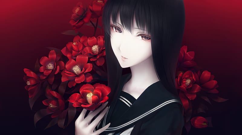 Wallpaper  anime girls red flowers 1920x1080  roronoa1903  1153757  HD  Wallpapers  WallHere