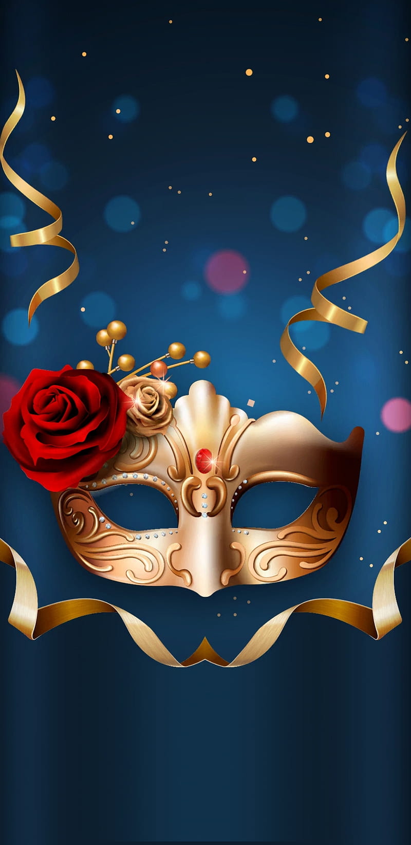 MasqueradeParty, ball, masquerade, party, mysterious, rose, gold, golden, HD phone wallpaper