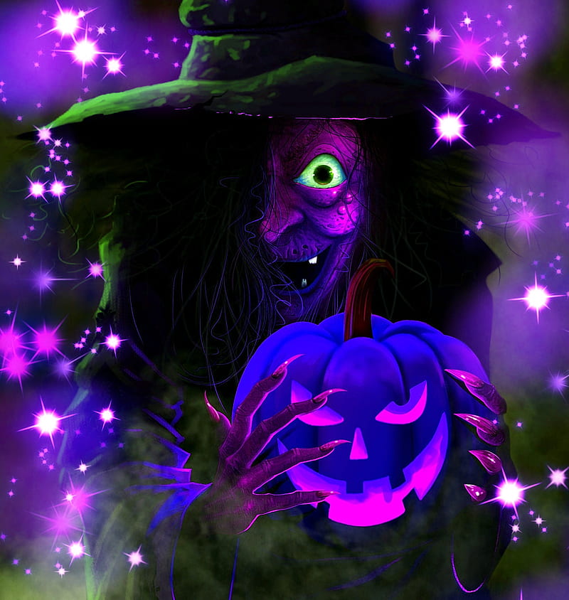 Halloween, pumpkins, theme, witch, halloween, HD phone wallpaper