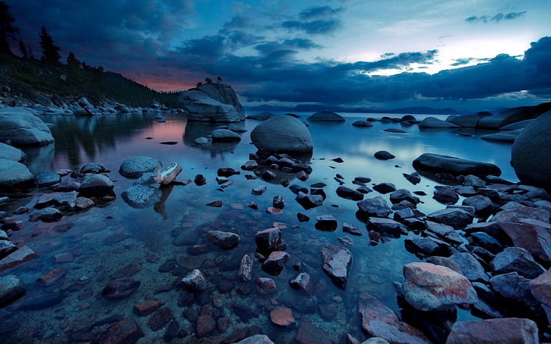 Nature night forest rocks lakes-Windows 10, HD wallpaper | Peakpx