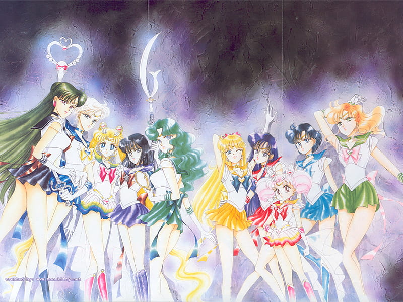 sailor moon, manga, group, senshi, HD wallpaper