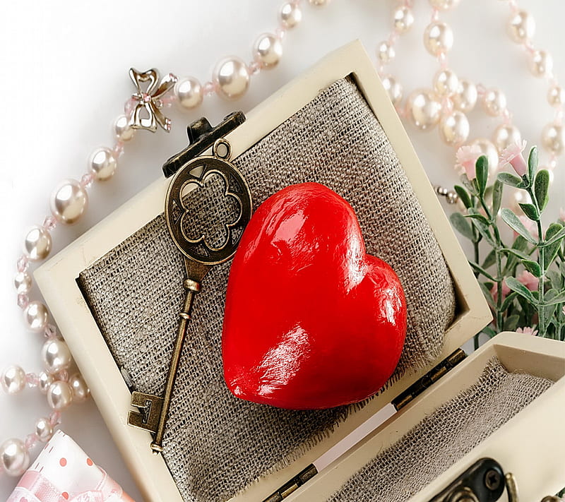 Key To My Heart, heart, key, love, romantic, HD wallpaper