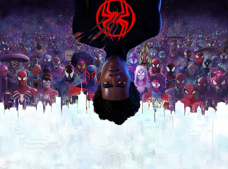 Wallpaper most of spidermen, across the spider-verse, movie 2023