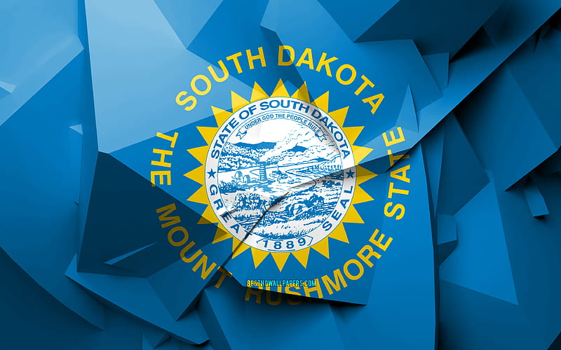 Flag of South Dakota, geometric art, american states, South Dakota flag, creative, South Dakota, administrative districts, South Dakota 3D flag, United States of America, North America, USA, HD wallpaper