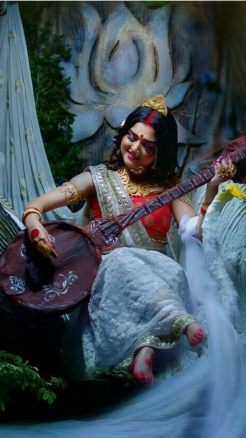 Saraswati Mata Ke, Goddess Of Knowledge, HD phone wallpaper
