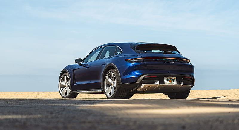 2021 Porsche Taycan Turbo Cross Turismo (Color: Gentian Blue) - Rear Three-Quarter , car, HD wallpaper