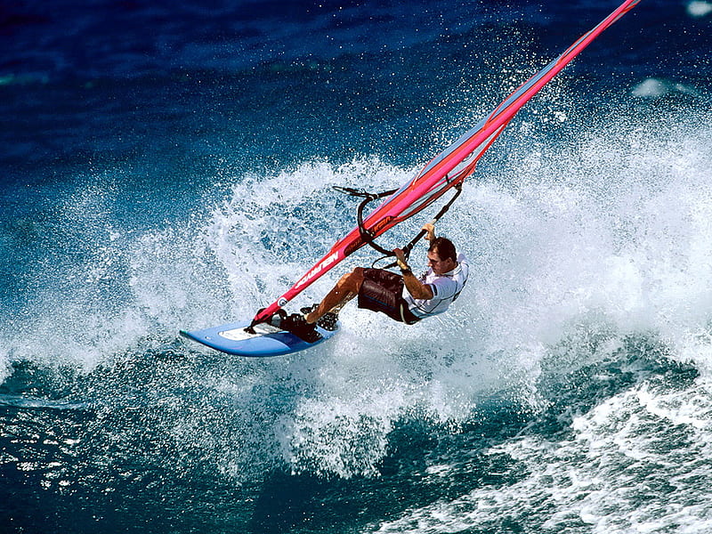 Windsurfing, dangerous, sport, water, waves, extremely, HD wallpaper