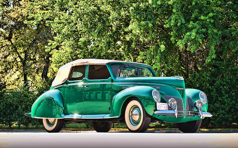 Lincoln Zephyr Convertible Sedan, retro cars, 96H-74, 1939 cars, luxury cars, 1939 Lincoln Zephyr, american cars, Lincoln, HD wallpaper