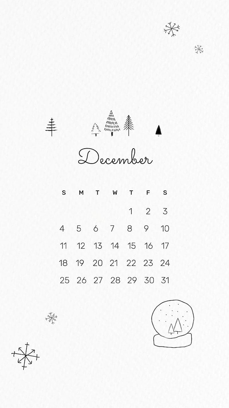 Cute December 2022 calendar, monthly, HD phone wallpaper