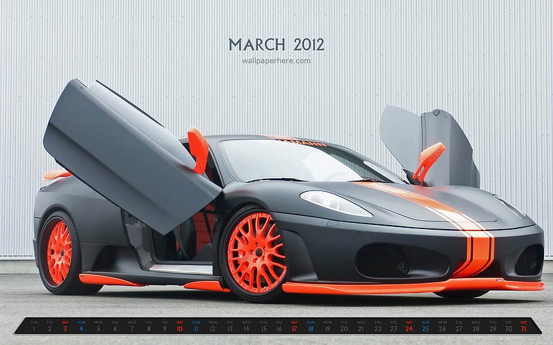 Ferrari-March 2012 calendar themes, HD wallpaper