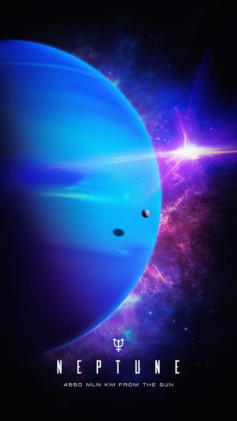 Space, abstract, barca, blue, earth, moon, neptune, planet, HD phone wallpaper