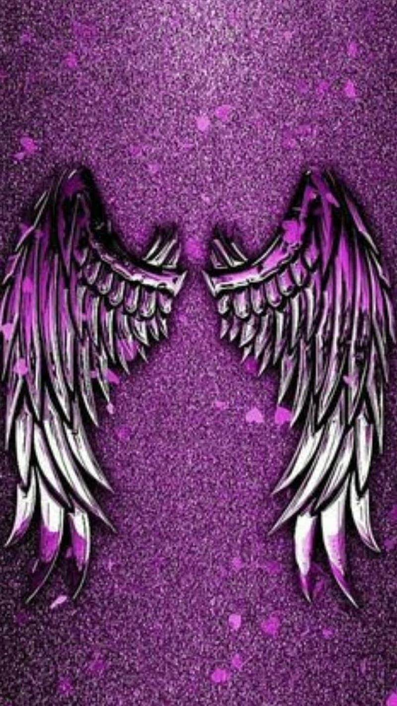 Alas de ángel, 3d, móvil, neón, púrpura, tema, patrón de alas, Fondo de  pantalla de teléfono HD | Peakpx