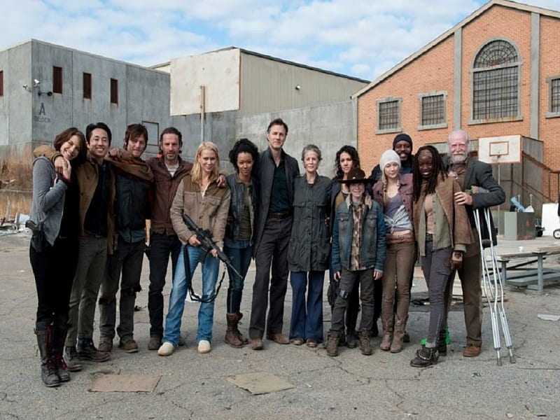 The Cast of The Walking Dead Goofing Off, cast members, TV series, entertainment, The Walking Dead, actors, actresses, HD wallpaper