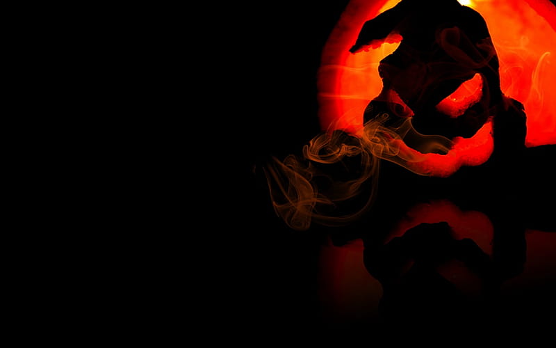 halloween pumpkin, abstract, 3d and cg, HD wallpaper