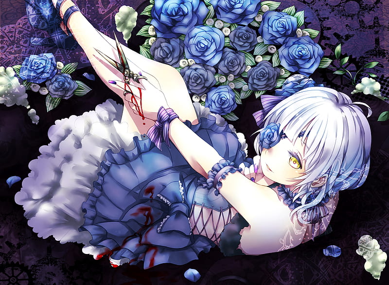 Beautiful girl black rose and anime girl anime 896504 on animeshercom