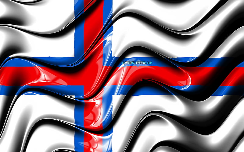 Faroese flag Europe, national symbols, Flag of Faroe Islands, 3D art, Faroe Islands, European countries, Faroe Islands 3D flag, HD wallpaper