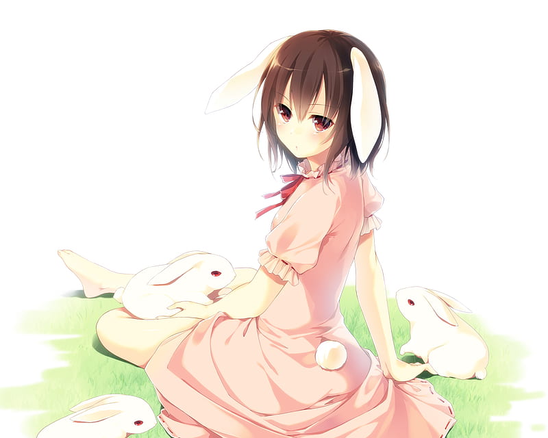 Anime, Touhou, Girl, Rabbit, Tewi Inaba, HD wallpaper
