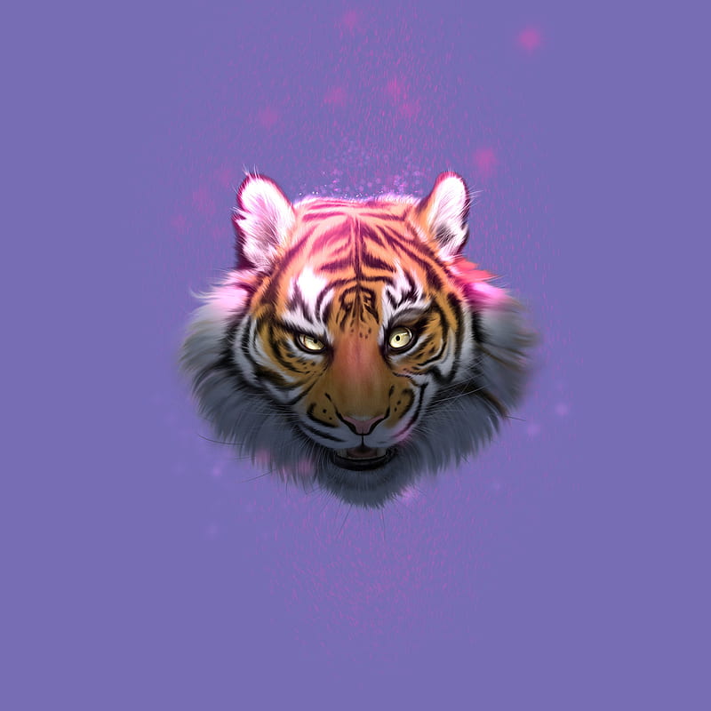 Tigre vaporwave, 2d, animal, obra de arte, gato grande, dibujo genial, ojos,  Fondo de pantalla de teléfono HD | Peakpx