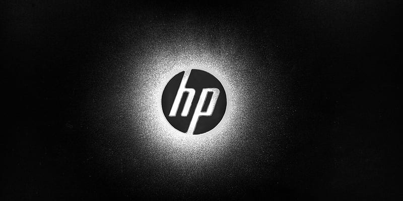HP , black, black and white, brand, dark, hp logo, logo, official logo, graphy, HD wallpaper