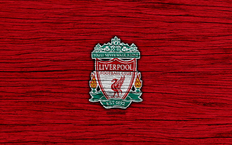 Liverpool Premier League, logo, England, wooden texture, FC Liverpool, soccer, football, Liverpool FC, HD wallpaper