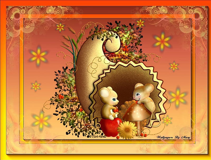 Mousy Thanksgiving, autumn, holidays, mice, thanksgiving, HD wallpaper ...
